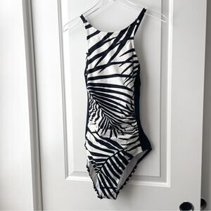 Calvin Klein Swimsuit Black White Palm 14 Annette